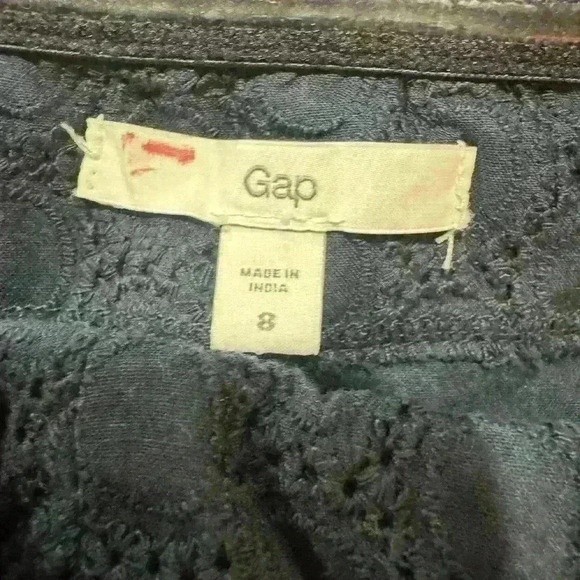 Gap strapless navy blue eyelet lace cotton dress size 8 knew length summer - Picture 4 of 7